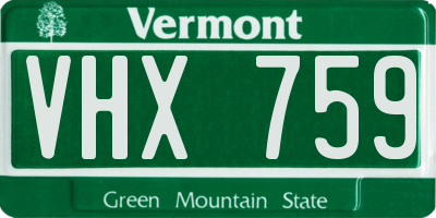 VT license plate VHX759