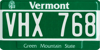 VT license plate VHX768