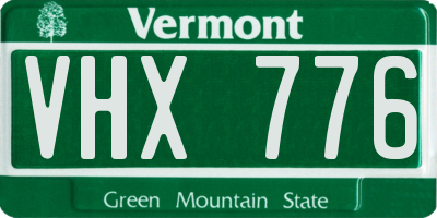 VT license plate VHX776