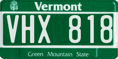 VT license plate VHX818
