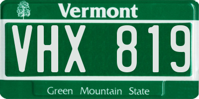 VT license plate VHX819