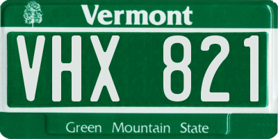 VT license plate VHX821