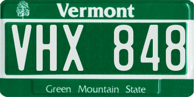 VT license plate VHX848