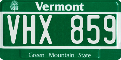 VT license plate VHX859