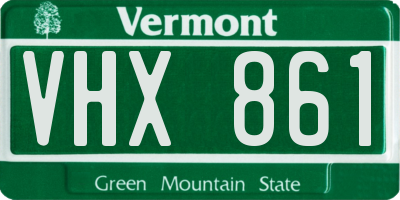 VT license plate VHX861