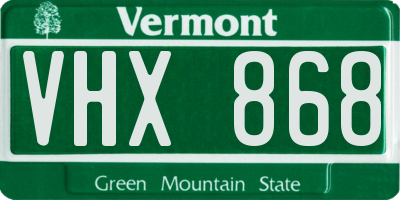 VT license plate VHX868