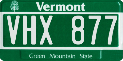 VT license plate VHX877
