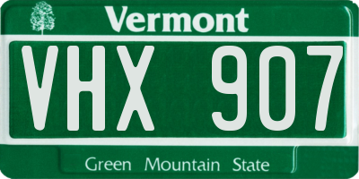 VT license plate VHX907