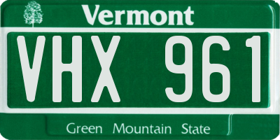 VT license plate VHX961