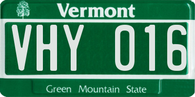 VT license plate VHY016