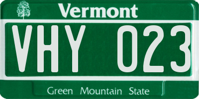 VT license plate VHY023