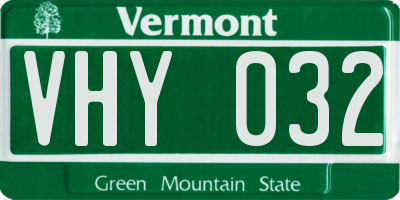 VT license plate VHY032