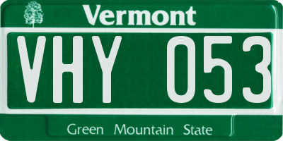 VT license plate VHY053