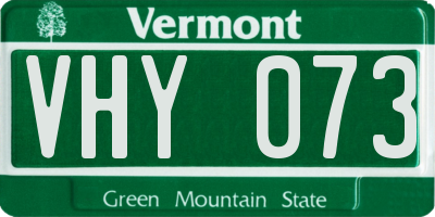 VT license plate VHY073