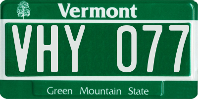 VT license plate VHY077