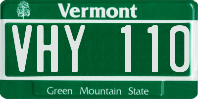 VT license plate VHY110