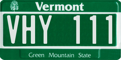VT license plate VHY111