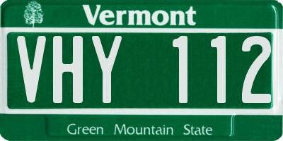VT license plate VHY112