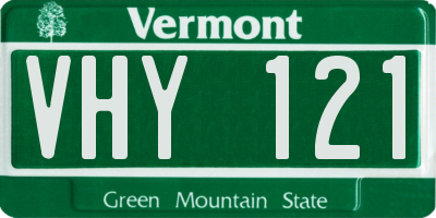VT license plate VHY121