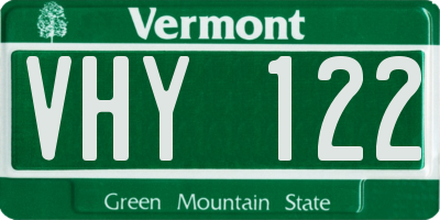 VT license plate VHY122