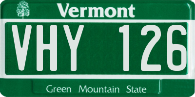 VT license plate VHY126