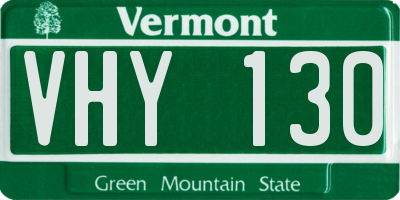 VT license plate VHY130