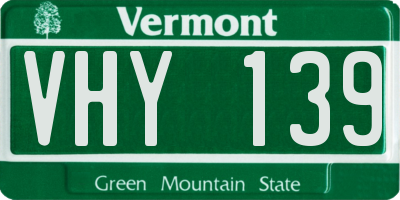 VT license plate VHY139