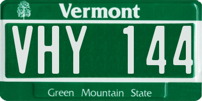 VT license plate VHY144