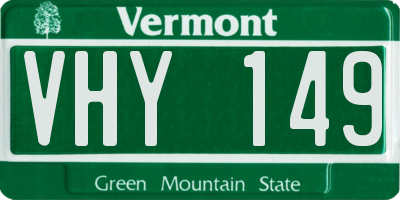 VT license plate VHY149