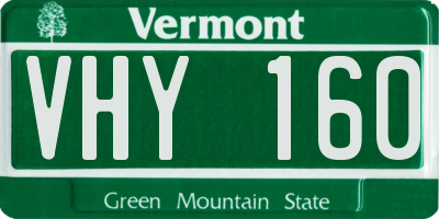VT license plate VHY160