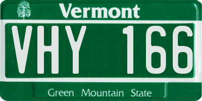 VT license plate VHY166
