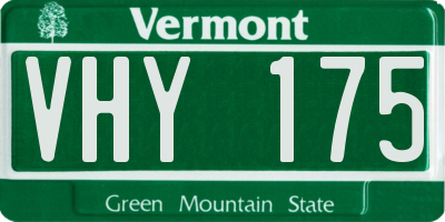 VT license plate VHY175