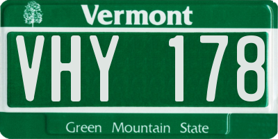 VT license plate VHY178