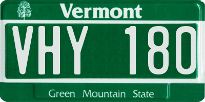 VT license plate VHY180