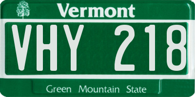 VT license plate VHY218