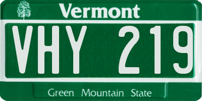 VT license plate VHY219