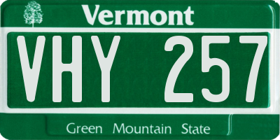 VT license plate VHY257