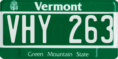 VT license plate VHY263