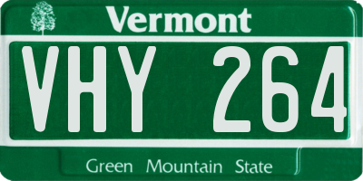 VT license plate VHY264