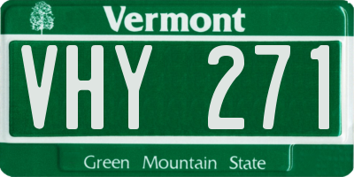 VT license plate VHY271