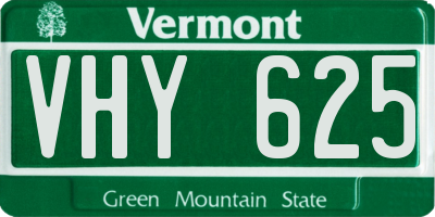 VT license plate VHY625