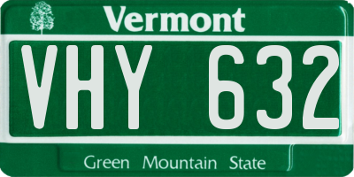 VT license plate VHY632