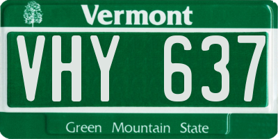 VT license plate VHY637