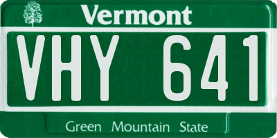 VT license plate VHY641