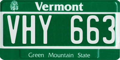 VT license plate VHY663