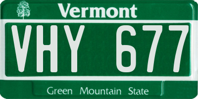 VT license plate VHY677