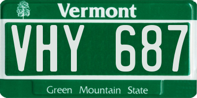 VT license plate VHY687