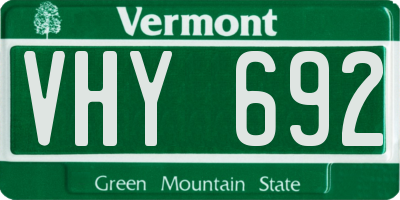 VT license plate VHY692