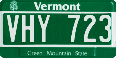 VT license plate VHY723