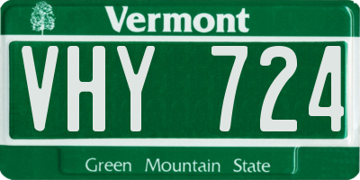 VT license plate VHY724